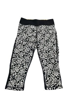 Lululemon Real Quick Crop Leggings Posey Black White Size 6